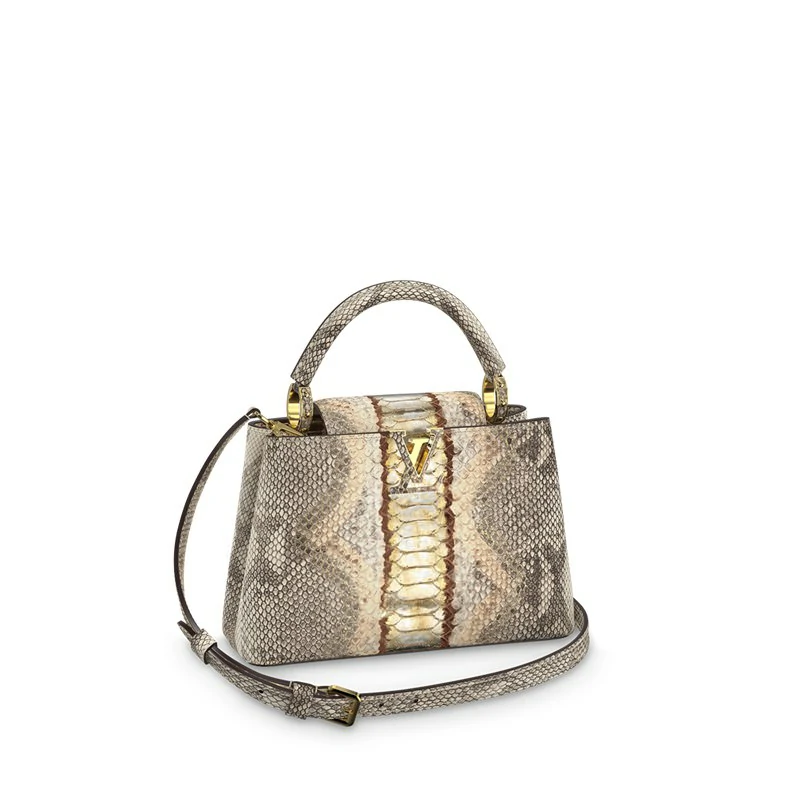 Louis Vuitton Capucines Bb Bag Python käsilaukku - Gold River