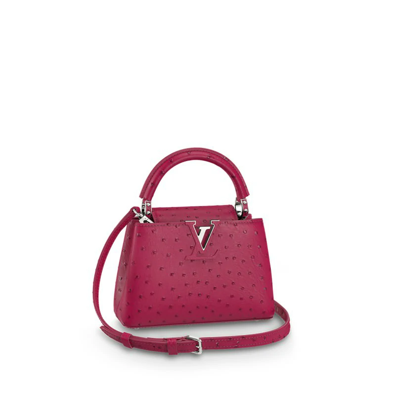 Louis Vuitton Capucines Mini Strutsin nahkainen käsilaukku - Groseille Pink