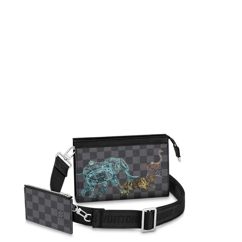 Louis Vuitton Gaston puettava lompakko Damier grafiittikangaslompakot ja pienet nahkatavarat