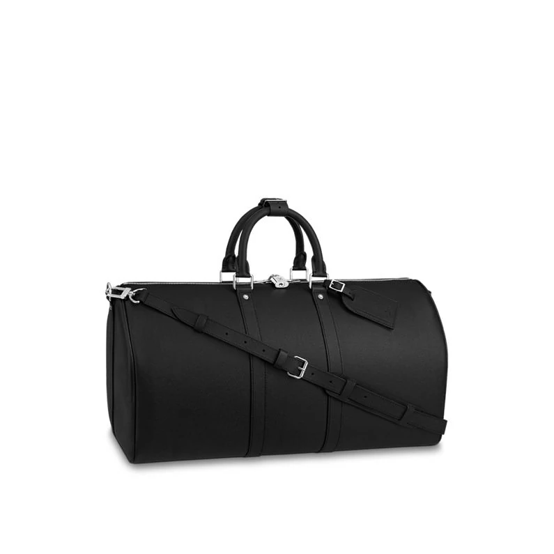 Louis Vuitton Keepall Bandoulière 50 Taiga Leather Travel - Kaksoisvetoketju riippulukolla