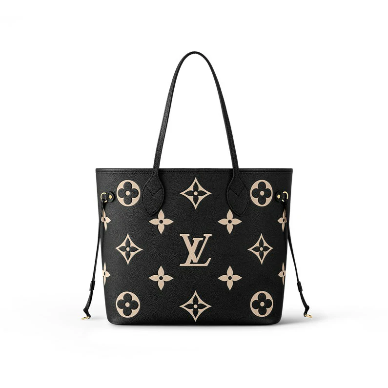 Louis Vuitton Neverfull MM Bicolour Monogram Empreinte nahkainen käsilaukku - Musta/beige