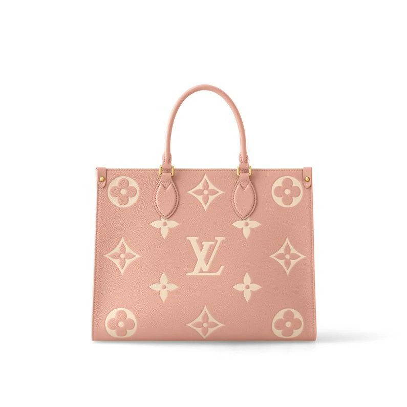 Louis Vuitton Onthego MM Kangaskassi Bicolour Monogram Empreinte Nahkainen käsilaukku - Trianon Pink/Cream