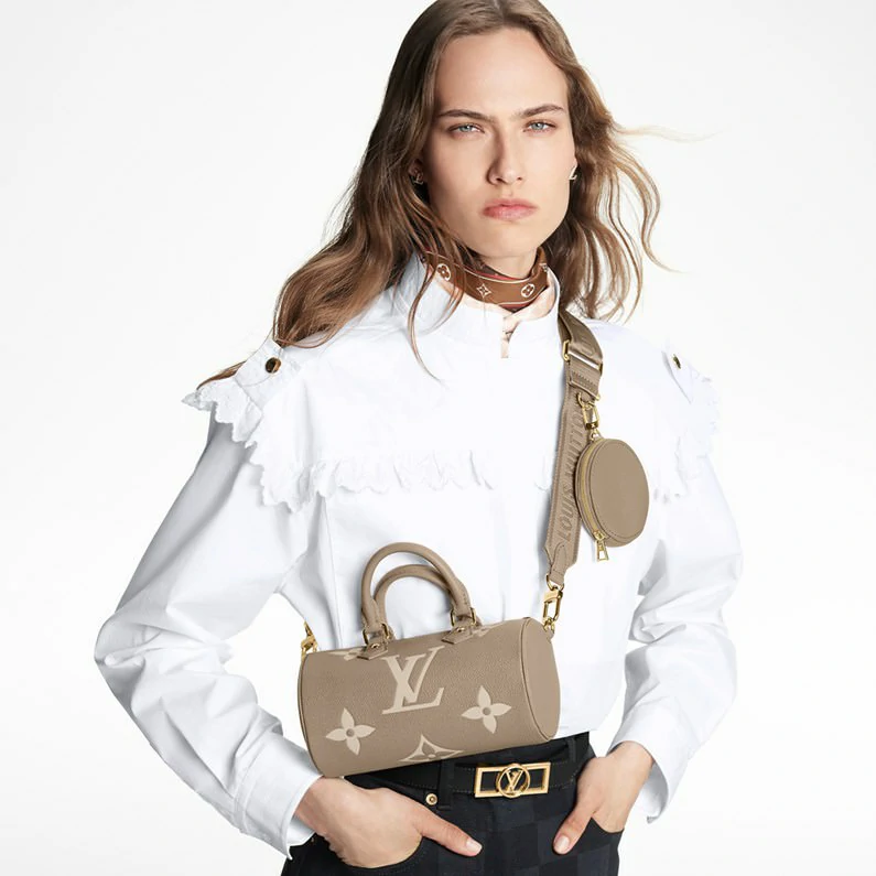 Louis Vuitton Papillon Bb Bag Bicolour Monogram Empreinte nahkainen käsilaukku - Tourterelle/Crème Beige