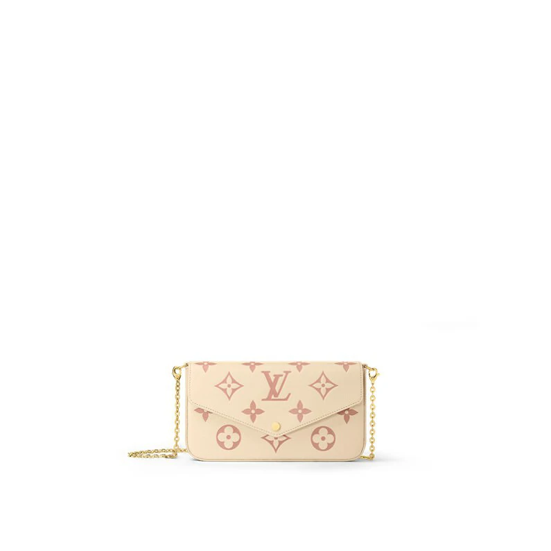 Louis Vuitton Pochette Félicie Bicolour Monogram Empreinte -nahkalompakot ja pienet nahkatavarat - Kermanvärinen/Trianon Pink