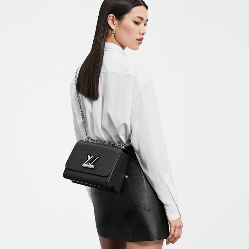 Louis Vuitton Twist MM Bag Epi nahkainen käsilaukku - Etain Metallic Grey