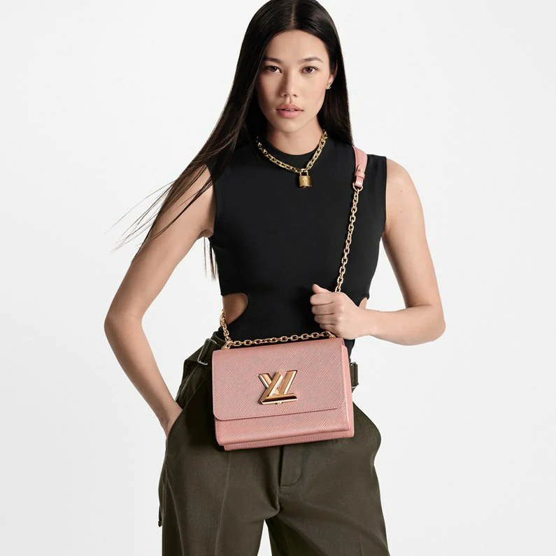 Louis Vuitton Twist MM ketjulaukku Epi nahkainen käsilaukku - Ruusukukanvaaleanpunainen