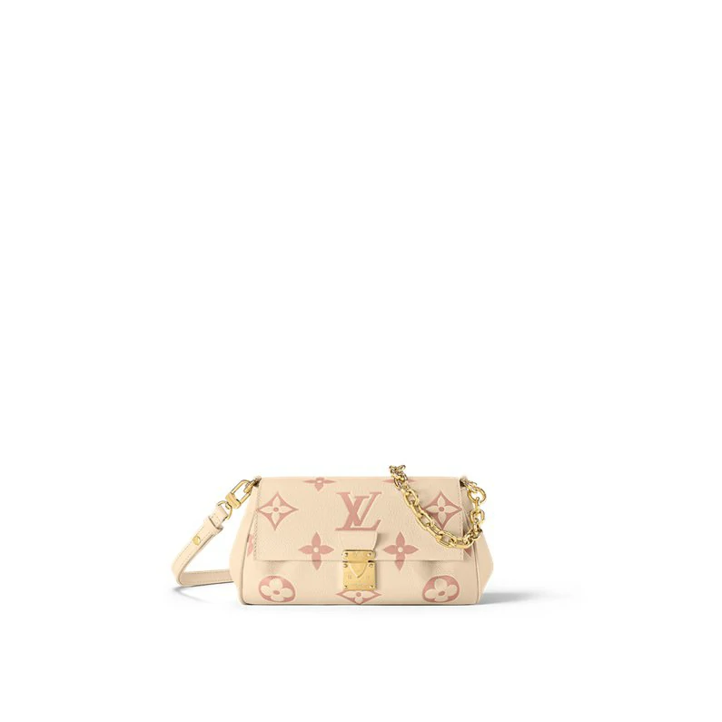 Louis Vuittonin suosikkilaukku Bicolour Monogram Empreinte nahkainen käsilaukku - Kermanvärinen beige/Rose Trianon Pink
